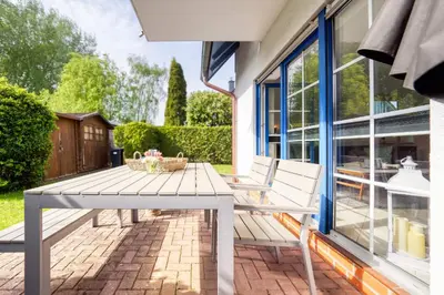 Ein Balkon oder eine Terrasse in der Unterkunft Kavelweg 43 EG Wohnung