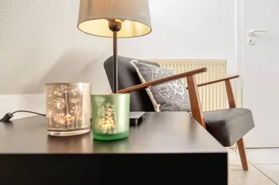 Ein Sitzbereich in der Unterkunft Kavelweg 43 OG