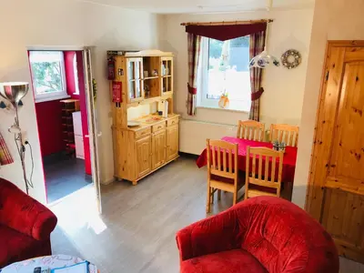 Ein Sitzbereich in der Unterkunft Haus Schumann - Ostsee - Halbinsel Darss