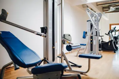 Das Fitnesscenter und/oder die Fitnesseinrichtungen in der Unterkunft Ostseehotel Dierhagen