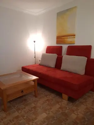 Ein Sitzbereich in der Unterkunft FeWo Möwe