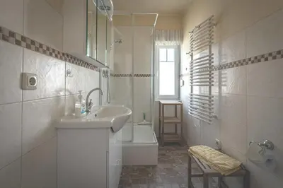 Ein Badezimmer in der Unterkunft FeWo Möwe