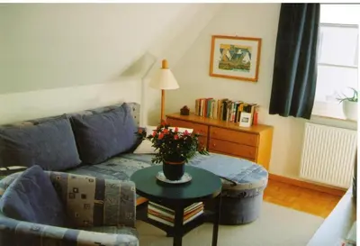 Ein Sitzbereich in der Unterkunft Lindenstr.32b