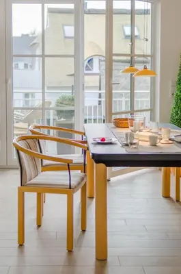 Ein Sitzbereich in der Unterkunft Müggenburger Weg Wohnung 2/5