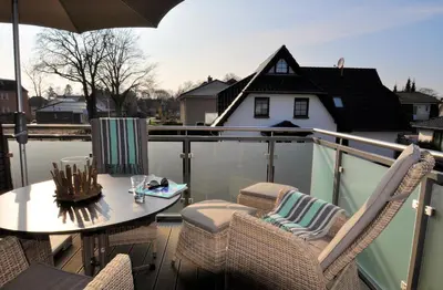 Ein Balkon oder eine Terrasse in der Unterkunft Schulstr. 15 