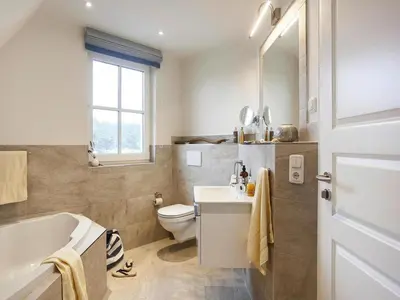 Ein Badezimmer in der Unterkunft Ferienhaus, Fuhlendorf