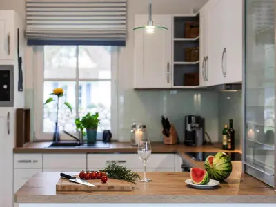 Küche/Küchenzeile in der Unterkunft Ferienhaus, Fuhlendorf