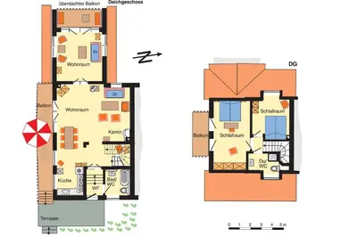 Grundriss der Unterkunft Dünenhof - Ferienwohnung D-03