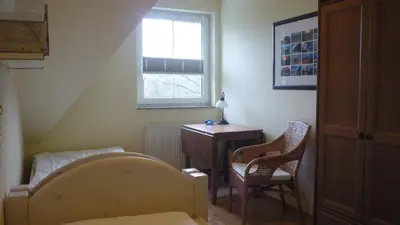 Ein Sitzbereich in der Unterkunft Strandstr.51 Wohnung 9
