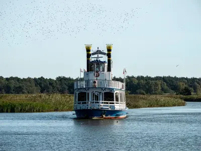 Blick auf einen Fluss in der Nähe des Ferienhauses