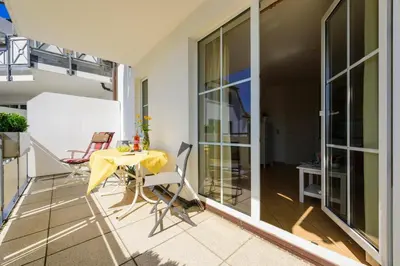 Ein Balkon oder eine Terrasse in der Unterkunft Strandstr.51 Wohnungsnr.2