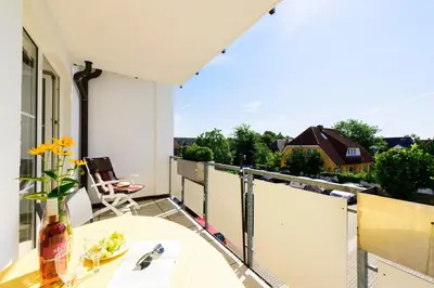 Ein Balkon oder eine Terrasse in der Unterkunft Strandstr.51 Wohnungsnr.2