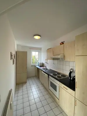 Küche/Küchenzeile in der Unterkunft Strandstr.51 Wohnungsnr.3