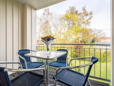 Ein Balkon oder eine Terrasse in der Unterkunft Schulstraße FeWo S3 (DG rechts)