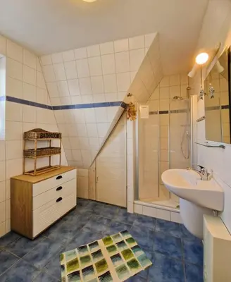 Ein Badezimmer in der Unterkunft Wiesenstr. FeWo Kirr