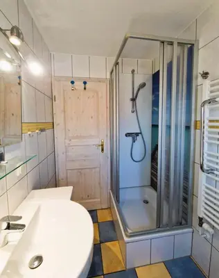 Ein Badezimmer in der Unterkunft Wiesenstr. FeWo Werder