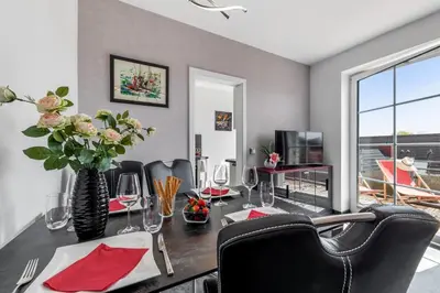 Ein Sitzbereich in der Unterkunft Birkenstr. 21 B Wohnung 17