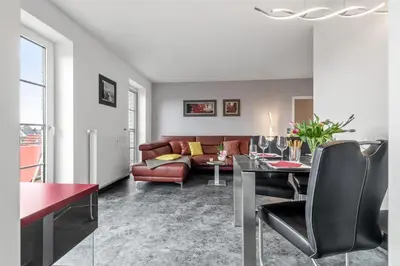 Ein Sitzbereich in der Unterkunft Birkenstr. 21 B Wohnung 17