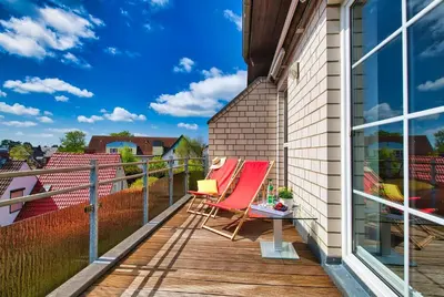 Ein Balkon oder eine Terrasse in der Unterkunft Birkenstr. 21 B Wohnung 17