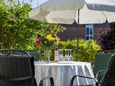 Ein Garten an der Unterkunft Ferienhaussiedlung Strandperlen Buchenhof 2c (Typ II)