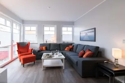 Ein Sitzbereich in der Unterkunft Ferienwohnung Stoneyard´s