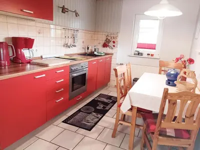Küche/Küchenzeile in der Unterkunft Ferienhaus Eulennest - Ulenhoef