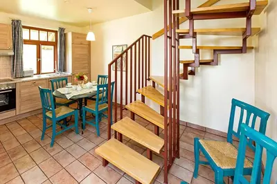Küche/Küchenzeile in der Unterkunft Ferienhaussiedlung Strandperlen Buchenhof 5a (Typ IV)