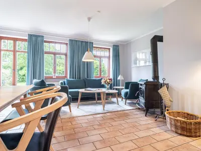 Ein Sitzbereich in der Unterkunft Ferienhaussiedlung Strandperlen Buchenhof 1b (Haustyp VI)