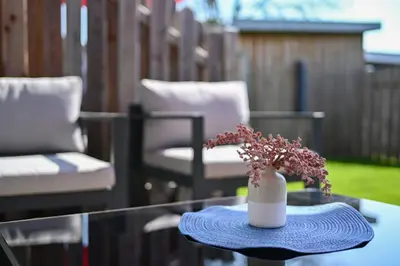 Ein Sitzbereich in der Unterkunft ILEX Appartements