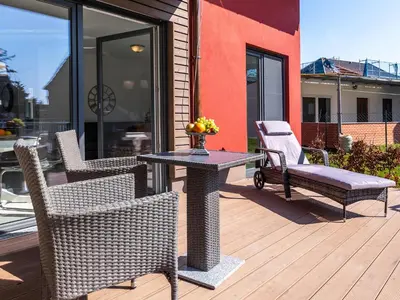 Ein Balkon oder eine Terrasse in der Unterkunft Suite Windsegler