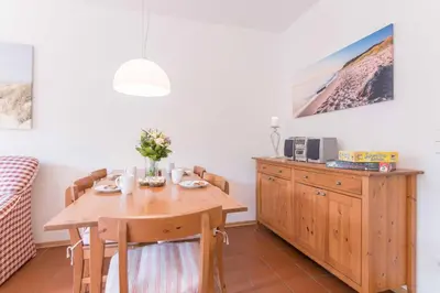 Küche/Küchenzeile in der Unterkunft Landhaus DADDELDU Whg. V-D2 (hinten)