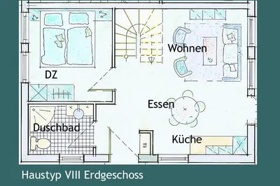 Grundriss der Unterkunft Ferienhaussiedlung Strandperlen Sanddornhof 2a (Typ VIII)