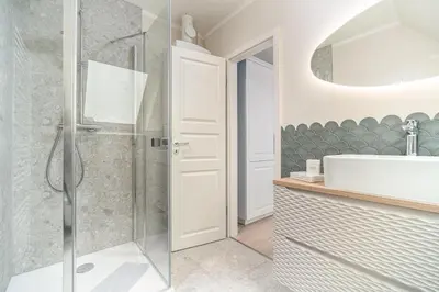Ein Badezimmer in der Unterkunft Ferienhaussiedlung Strandperlen Sanddornhof 2d (Typ I)