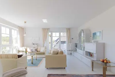 Ein Sitzbereich in der Unterkunft Haus zum Strand HAUS ZUM STRAND Whg 2.2