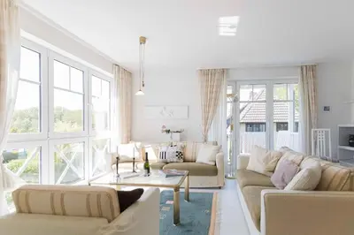 Ein Sitzbereich in der Unterkunft Haus zum Strand HAUS ZUM STRAND Whg 2.2