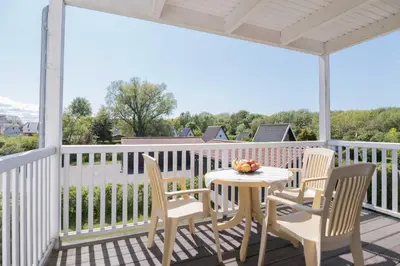 Ein Balkon oder eine Terrasse in der Unterkunft Haus zum Strand HAUS ZUM STRAND Whg 2.3