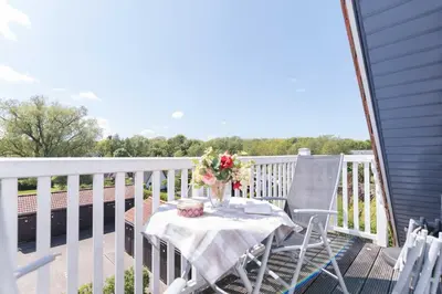 Ein Balkon oder eine Terrasse in der Unterkunft Haus zum Strand HAUS ZUM STRAND Whg 3.3