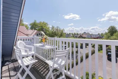 Ein Balkon oder eine Terrasse in der Unterkunft Haus zum Strand HAUS ZUM STRAND Whg 3.4