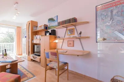 Ein Sitzbereich in der Unterkunft Haus zum Strand HAUS ZUM STRAND Whg 3.4