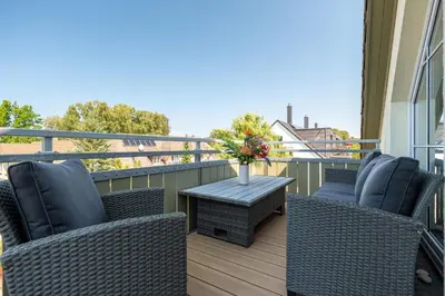 Ein Balkon oder eine Terrasse in der Unterkunft ALTES WASSERWERK Whg. AW-24