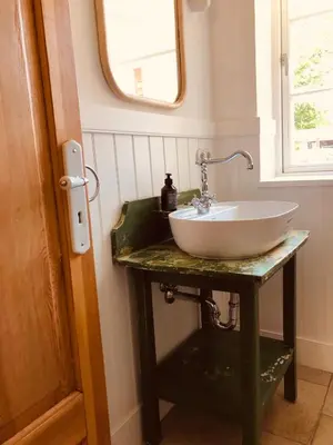 Ein Badezimmer in der Unterkunft Katjas Kate Gartenwohnung