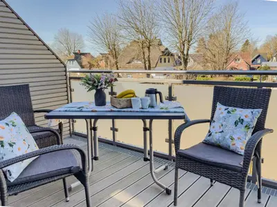 Ein Balkon oder eine Terrasse in der Unterkunft Strandglück
