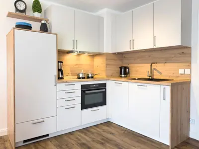Küche/Küchenzeile in der Unterkunft Residenz am Strand, Whg 114