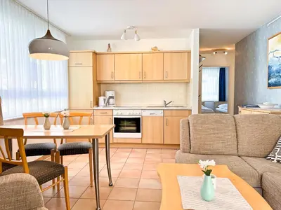 Küche/Küchenzeile in der Unterkunft Residenz am Strand, Whg 352