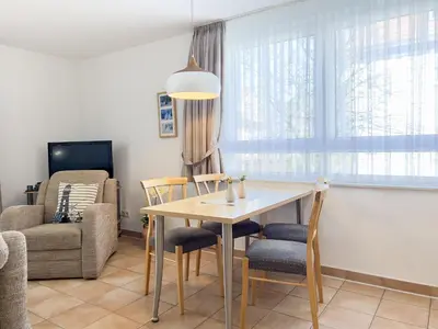 Ein Sitzbereich in der Unterkunft Residenz am Strand, Whg 352