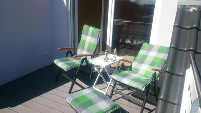Ein Balkon oder eine Terrasse in der Unterkunft Ferienwohnung Sonnenschein