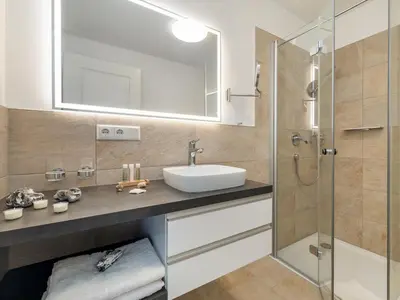 Ein Badezimmer in der Unterkunft Wellengeflüster