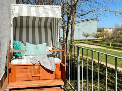 Ein Balkon oder eine Terrasse in der Unterkunft Kormoran 19