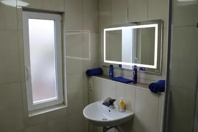 Ein Badezimmer in der Unterkunft Ferienhaus „Strandhafer“