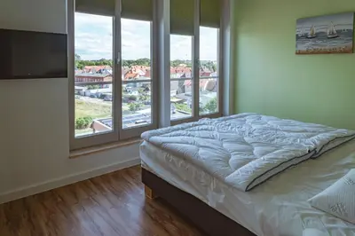 Ein Bett oder Betten in einem Zimmer der Unterkunft Waterbed Barth